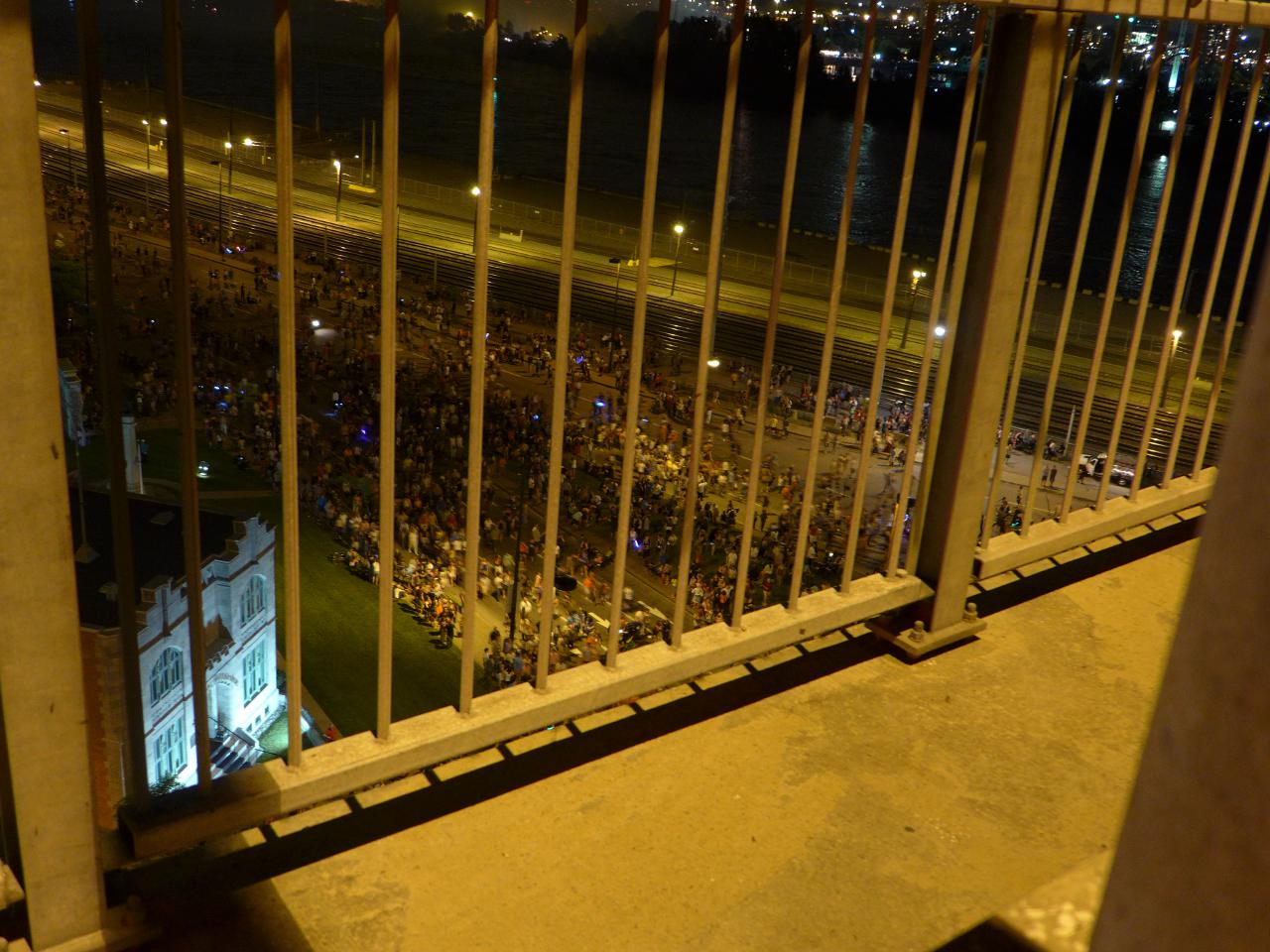 Crowd watching fireworks