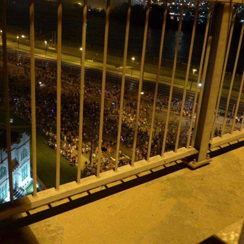 Crowd watching fireworks